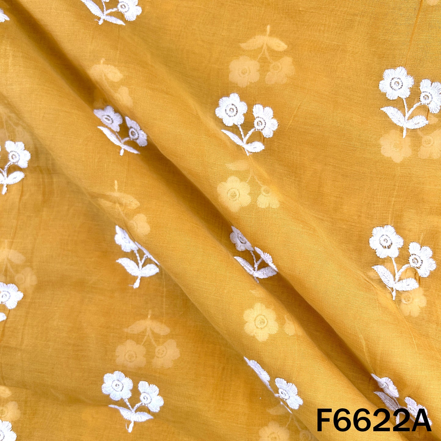 Thread Sequins Embroidered Mul Chanderi Fabric - F6622