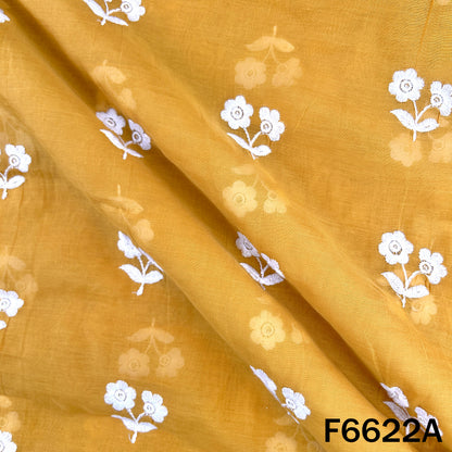 Thread Sequins Embroidered Mul Chanderi Fabric - F6622