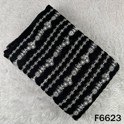Thread Sequins Embroidered Mul Cotton Fabric - F6623