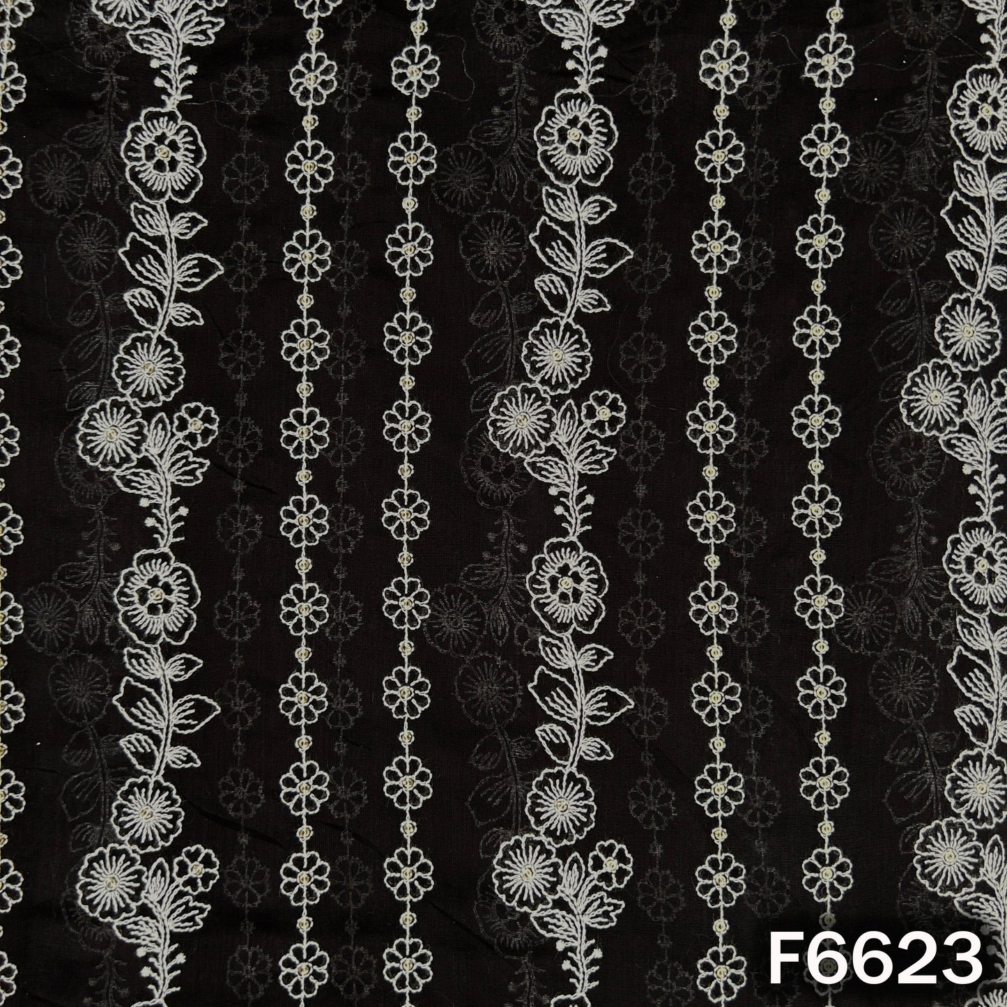 Thread Sequins Embroidered Mul Cotton Fabric - F6623