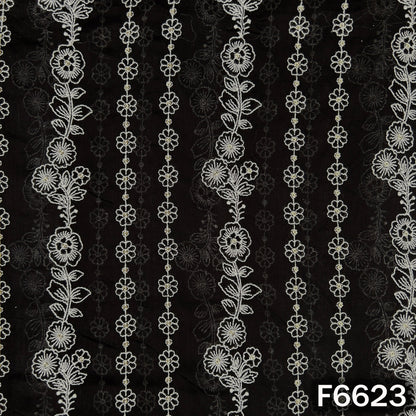 Thread Sequins Embroidered Mul Cotton Fabric - F6623