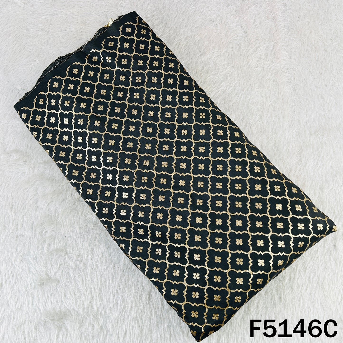 Zari Work Banarasi Silk Fabric-F5146