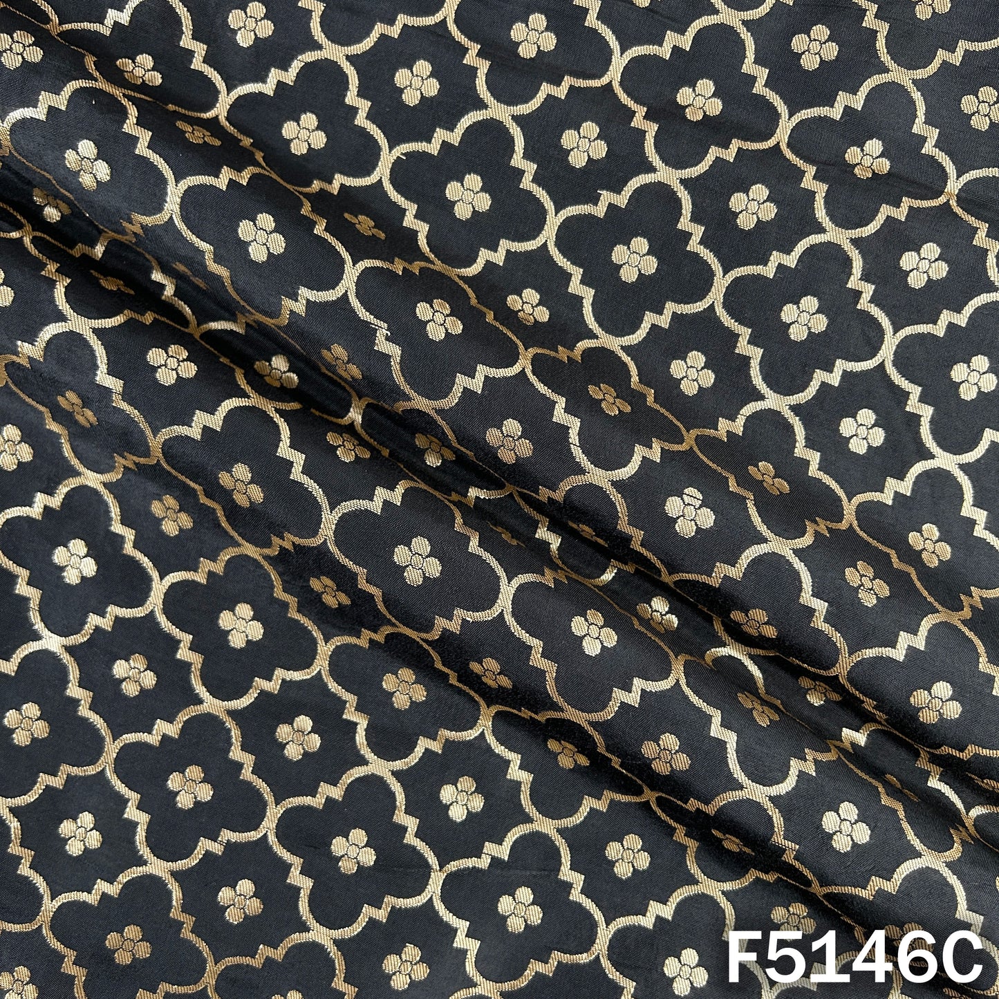Zari Work Banarasi Silk Fabric-F5146