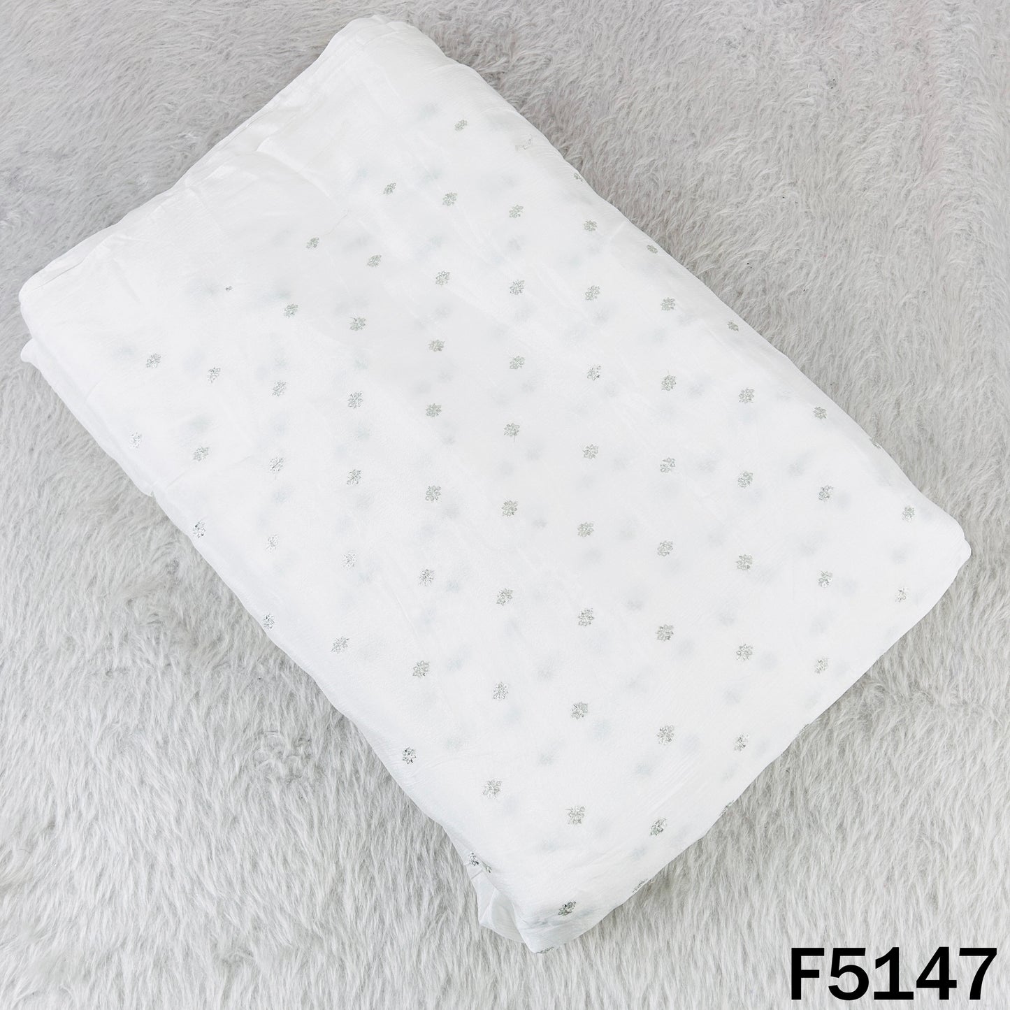 Dyeable Zari Work Chinnon Chiffon Fabric-F5147