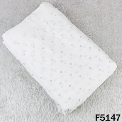 Dyeable Zari Work Chinnon Chiffon Fabric-F5147