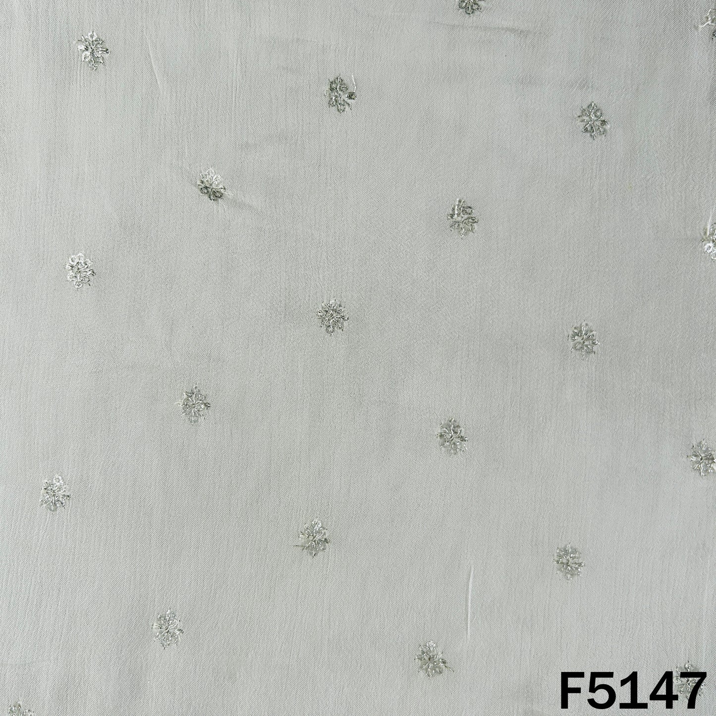 Dyeable Zari Work Chinnon Chiffon Fabric-F5147