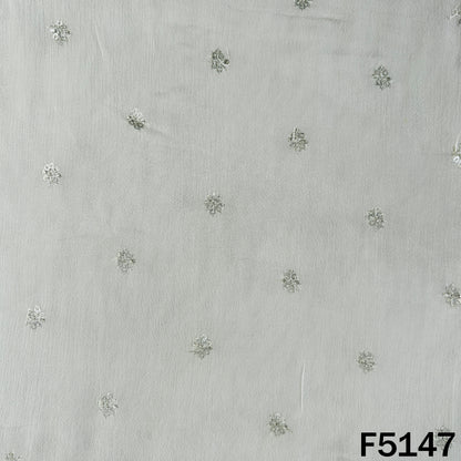 Dyeable Zari Work Chinnon Chiffon Fabric-F5147