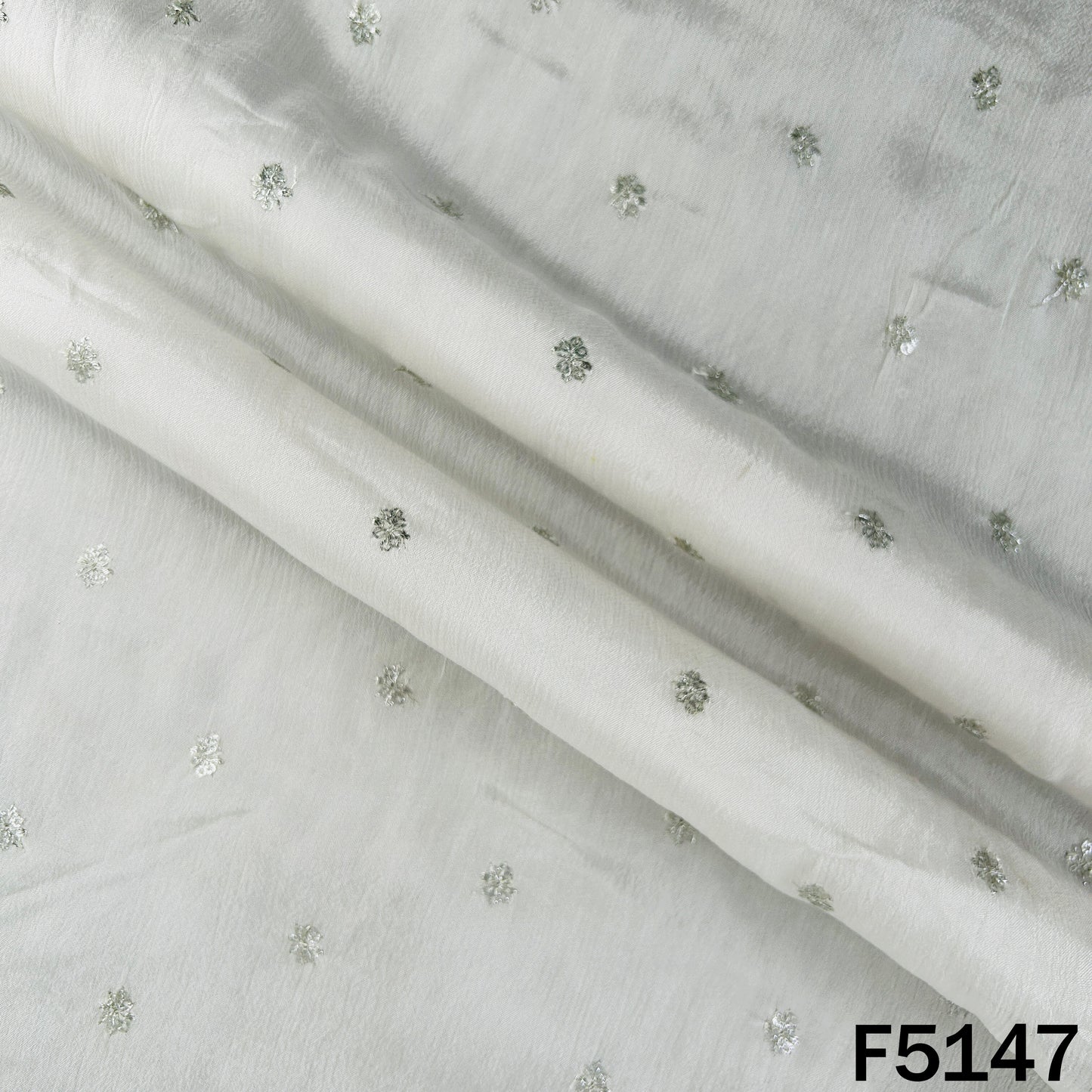 Dyeable Zari Work Chinnon Chiffon Fabric-F5147