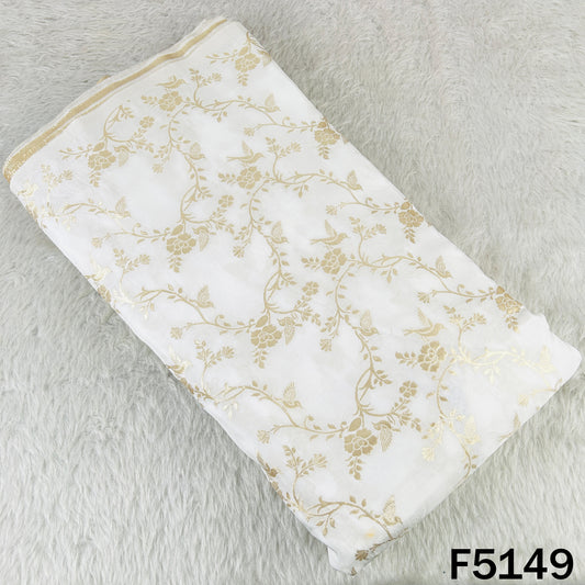 Zari Work Banarasai Jaquard Silk Fabric-F5149