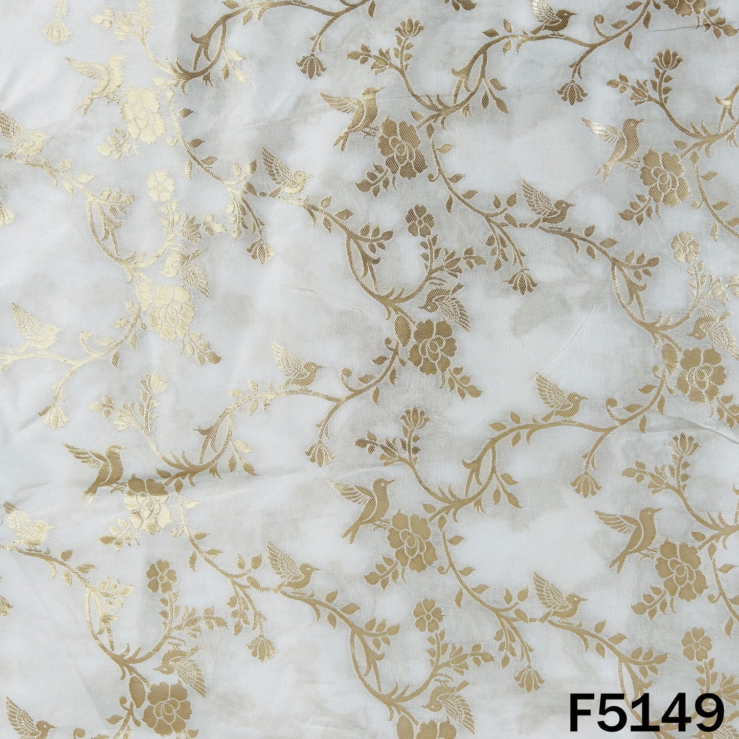 Zari Work Banarasai Jaquard Silk Fabric-F5149
