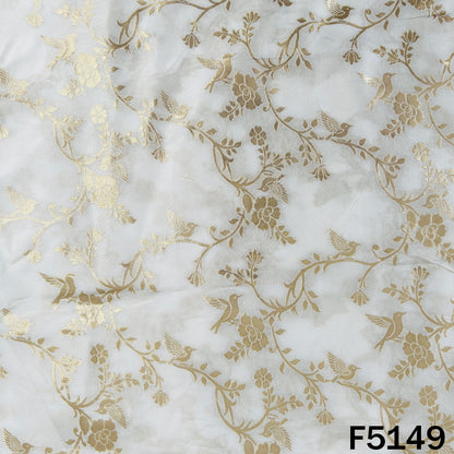 Zari Work Banarasai Jaquard Silk Fabric-F5149