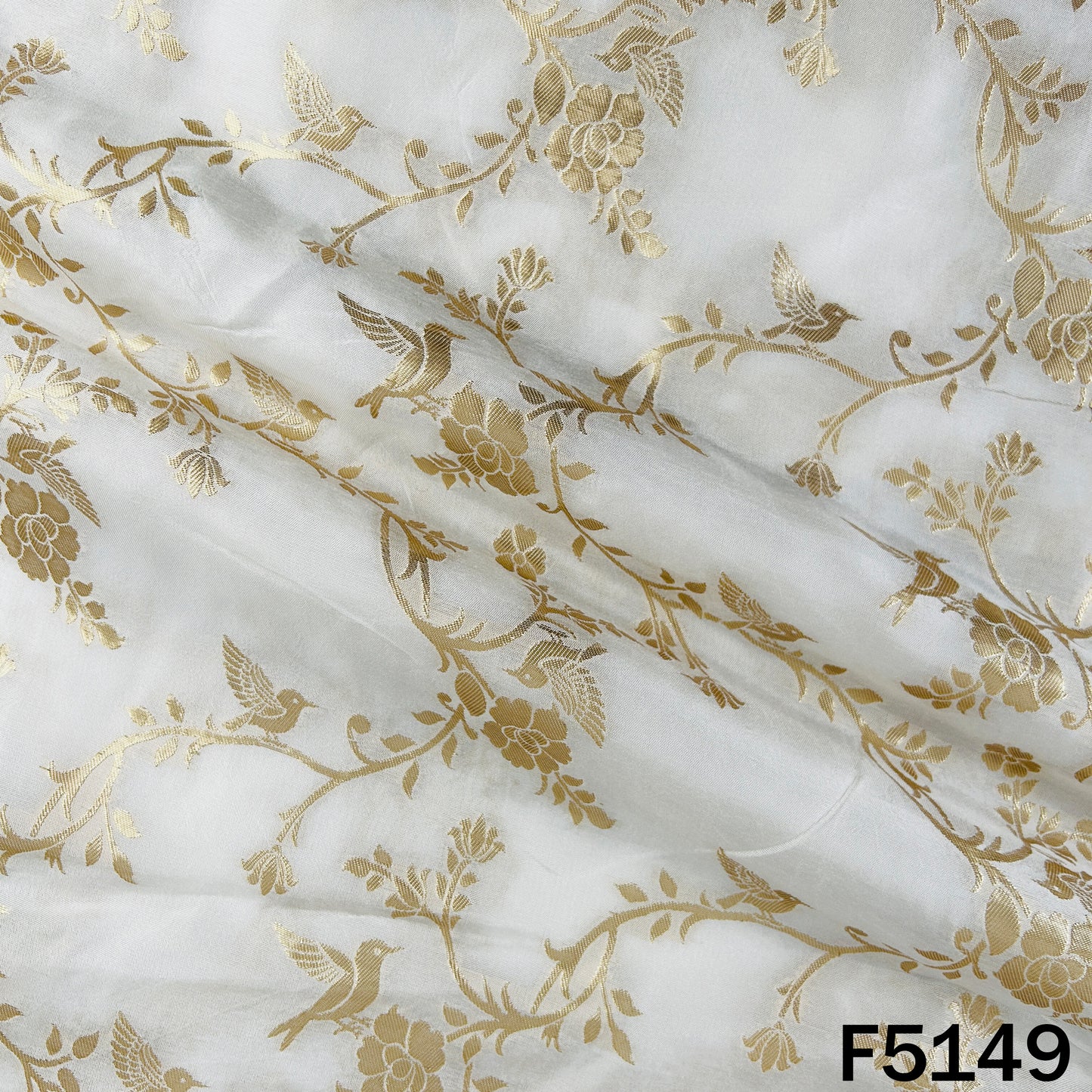 Zari Work Banarasai Jaquard Silk Fabric-F5149