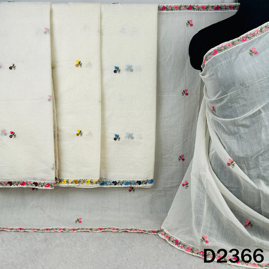 Thread Sequins Work Mul Chanderi Dupatta - D2366