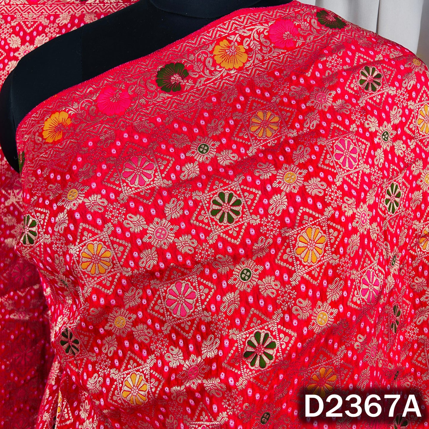 Zari Work Bandhani Dola Silk Dupatta - D2367