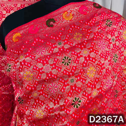 Zari Work Bandhani Dola Silk Dupatta - D2367