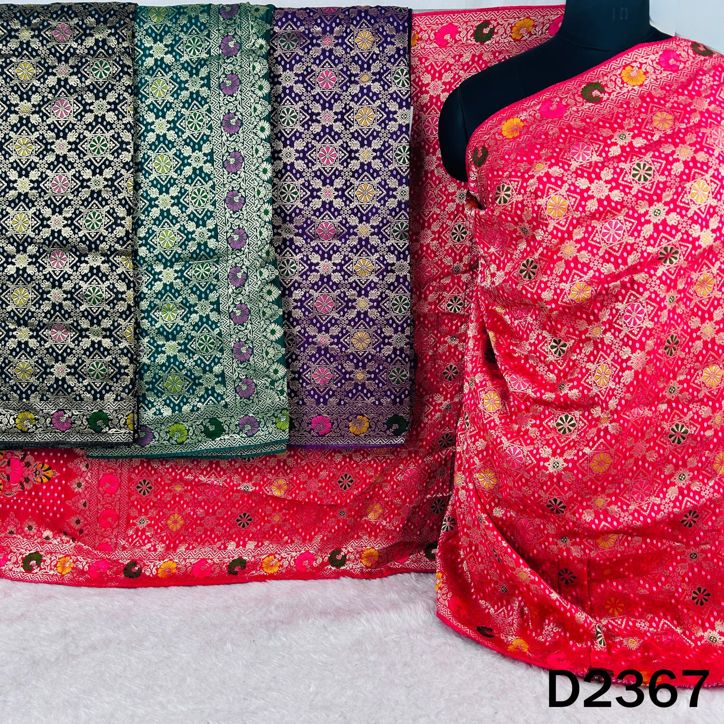 Zari Work Bandhani Dola Silk Dupatta - D2367