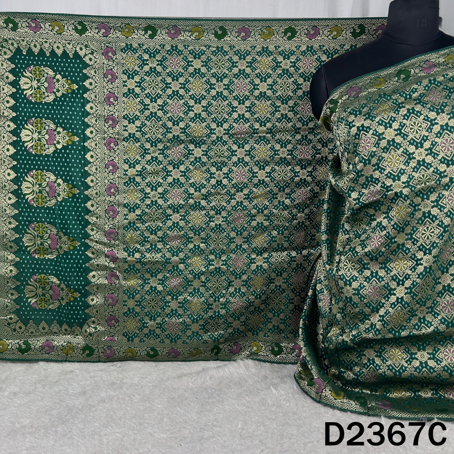 Zari Work Bandhani Dola Silk Dupatta - D2367