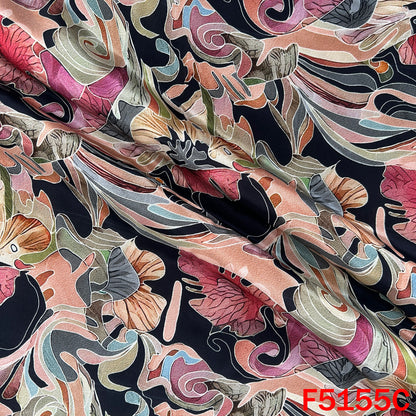 Digital Print Viscose Crepe Fabric - F5155