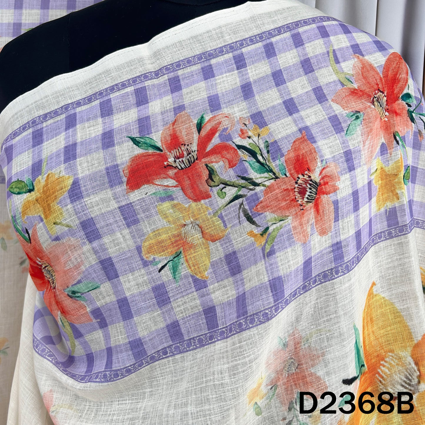 Digital Print Linen Dupatta - D2368