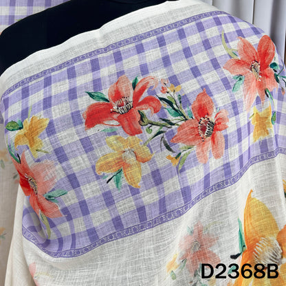 Digital Print Linen Dupatta - D2368