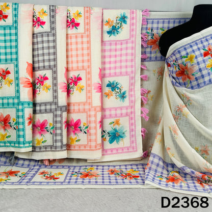 Digital Print Linen Dupatta - D2368