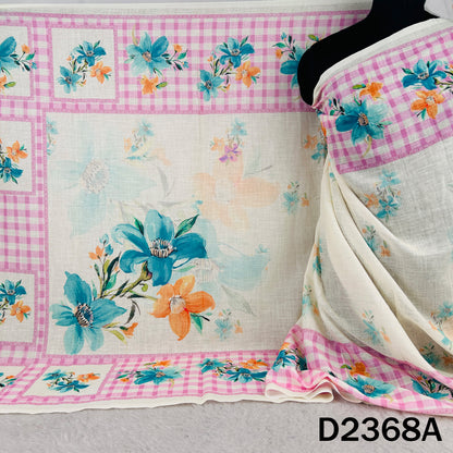 Digital Print Linen Dupatta - D2368