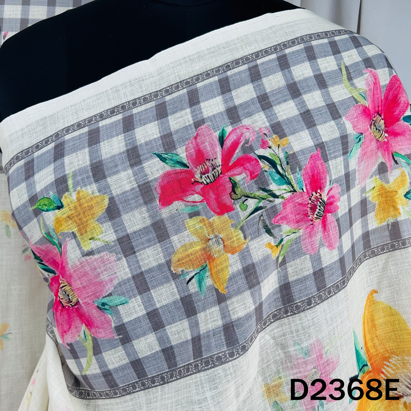 Digital Print Linen Dupatta - D2368