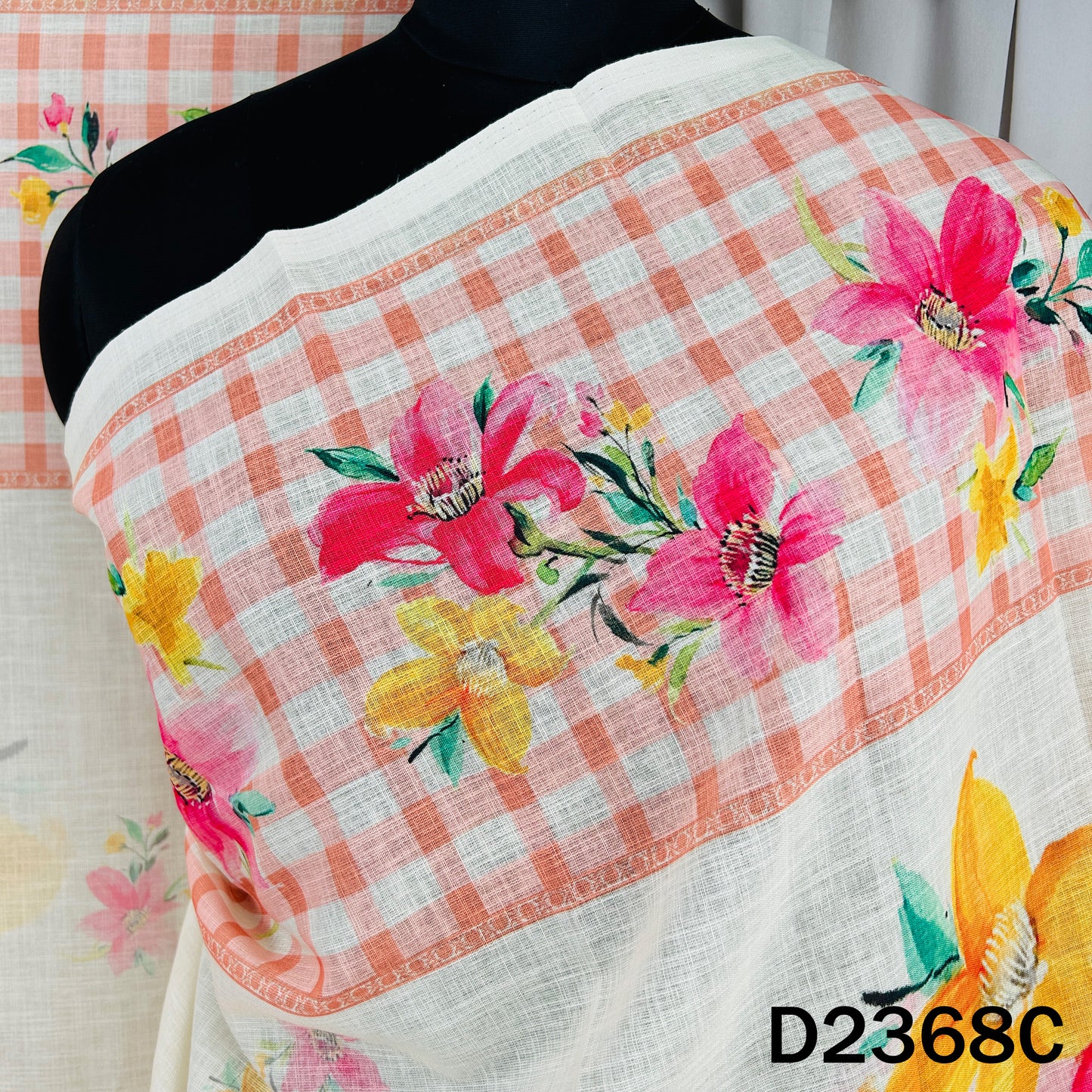 Digital Print Linen Dupatta - D2368