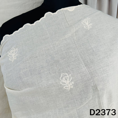 Dyeable Thread Work Kora Cotton Dupatta - D2373