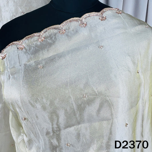 Dyeable Cut Dana Zari Sequins Work Georgette Dupatta - D2370