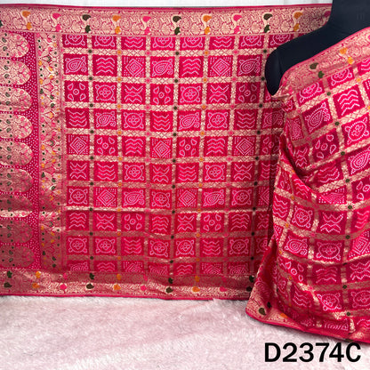 Zari Work Bandhani Dola Silk Dupatta - D2374