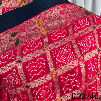 Zari Work Bandhani Dola Silk Dupatta - D2374