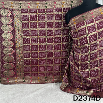 Zari Work Bandhani Dola Silk Dupatta - D2374
