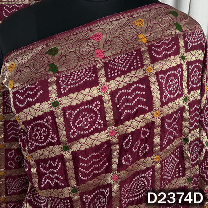 Zari Work Bandhani Dola Silk Dupatta - D2374