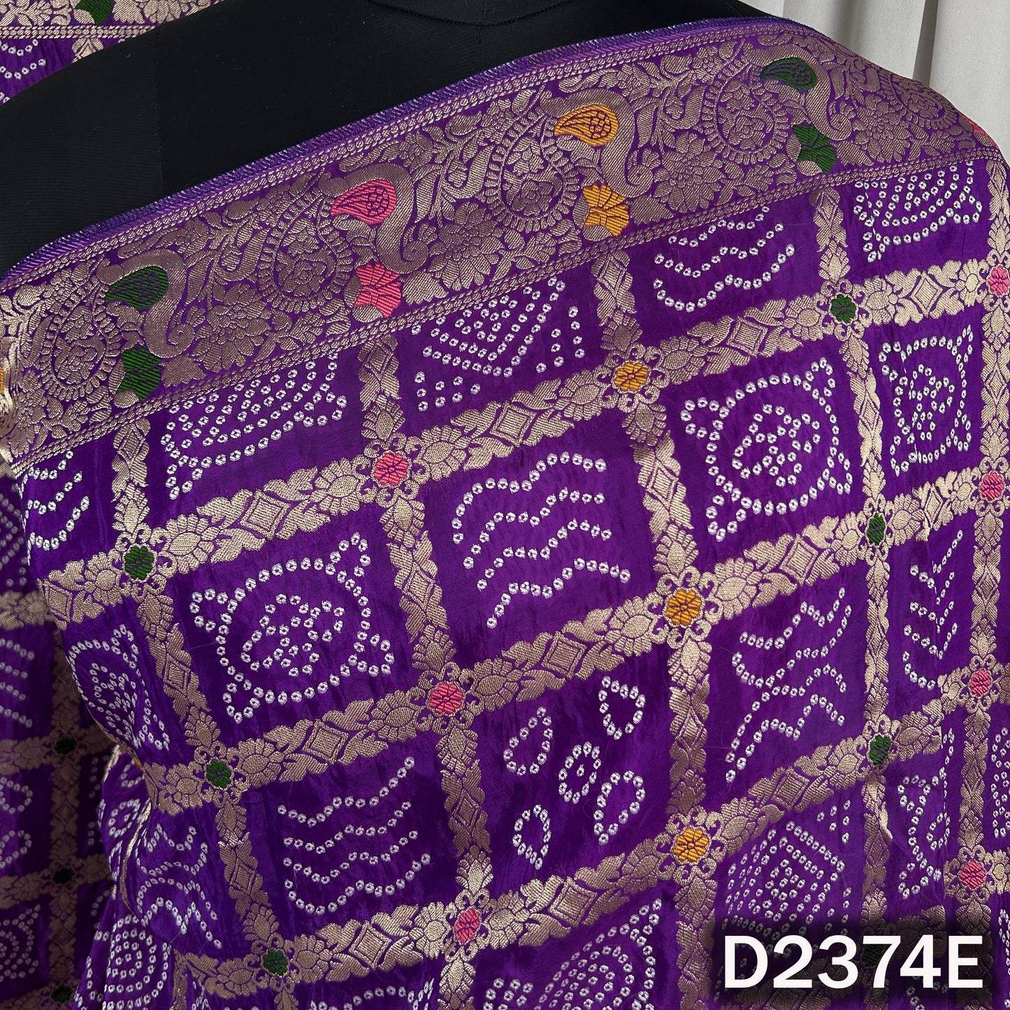 Zari Work Bandhani Dola Silk Dupatta - D2374