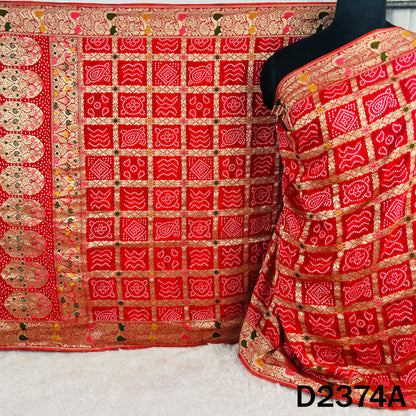 Zari Work Bandhani Dola Silk Dupatta - D2374