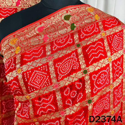 Zari Work Bandhani Dola Silk Dupatta - D2374