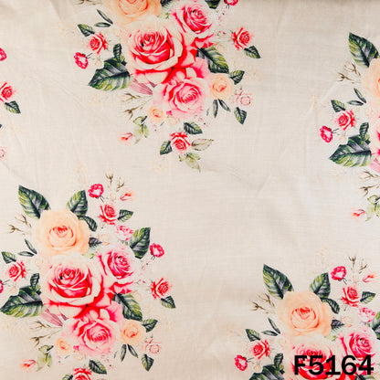 Digital Print Linen Satin Fabric - F5164