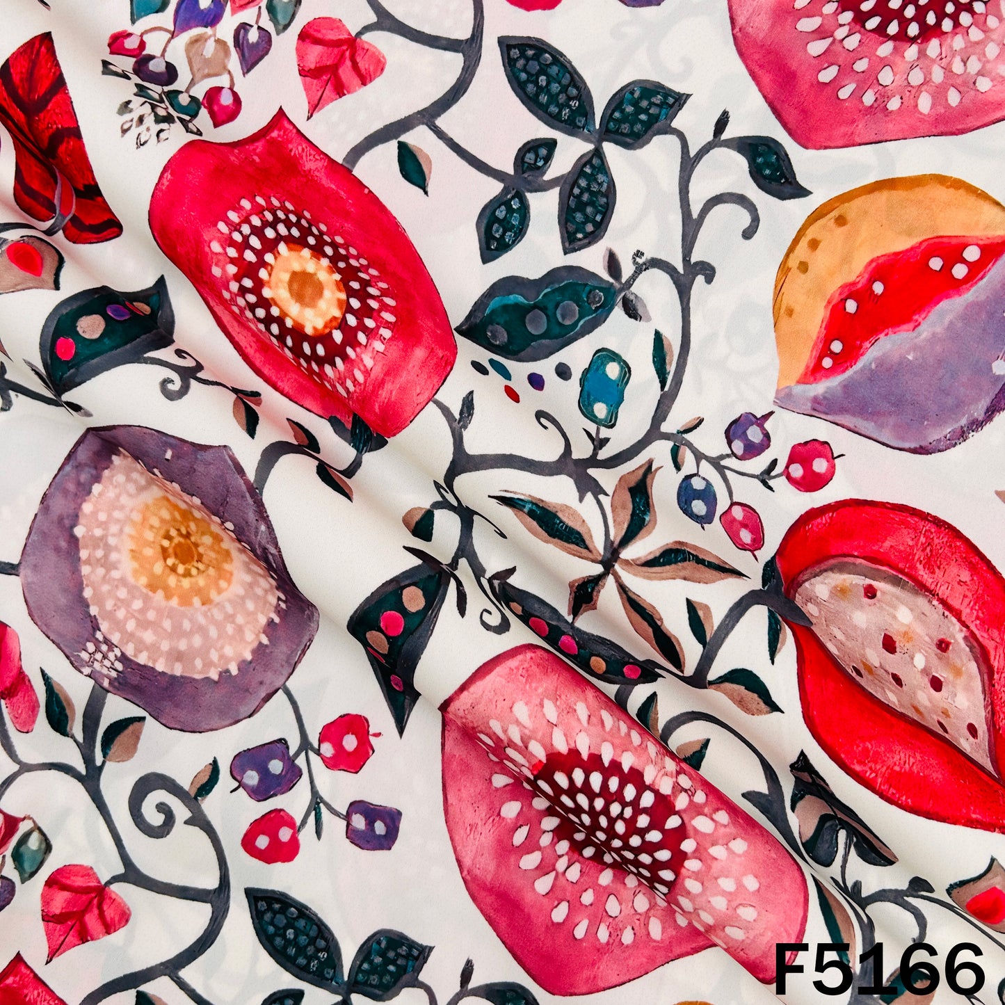 Digital Print Crepe Satin Fabric -F5166