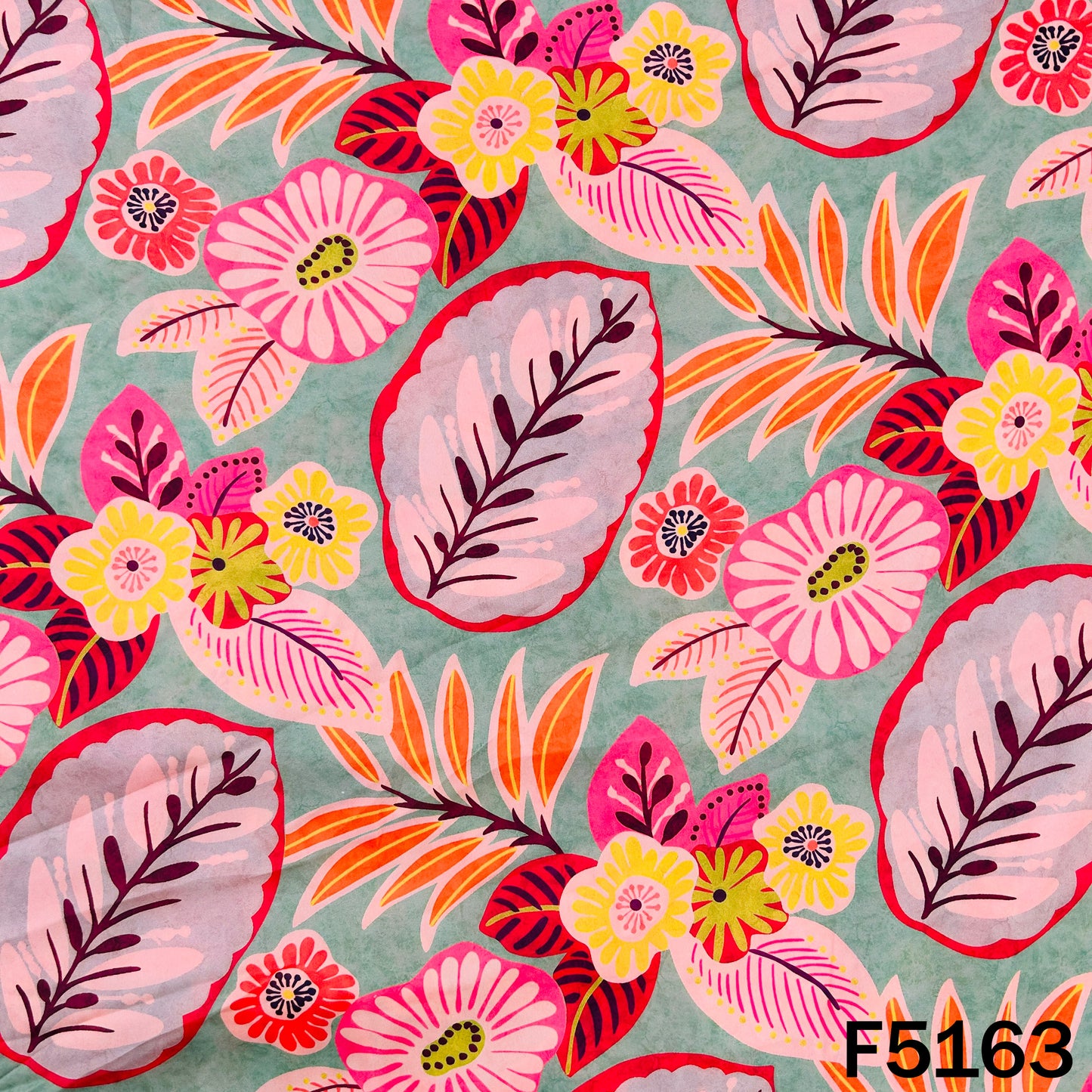 Digital Print Crepe Satin Fabric - F5163