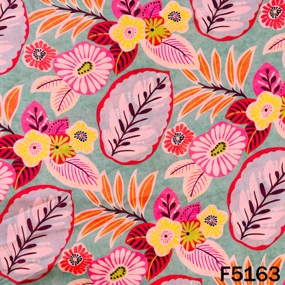 Digital Print Crepe Satin Fabric - F5163