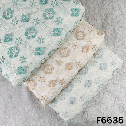 Embordered Applique Work Mul Chanderi Fabric - F6635
