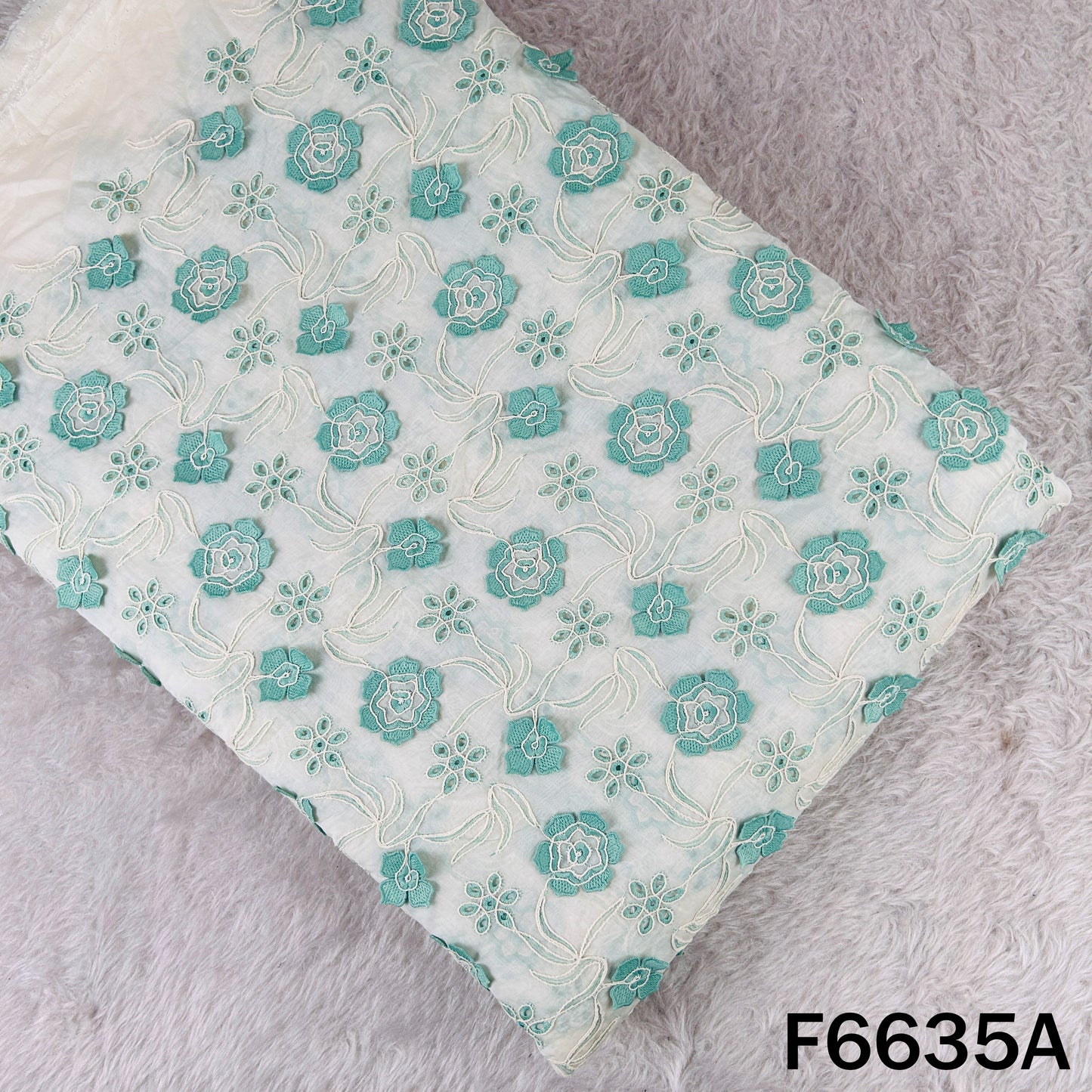 Embordered Applique Work Mul Chanderi Fabric - F6635