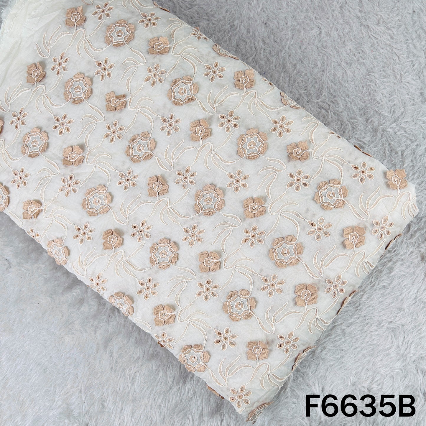 Embordered Applique Work Mul Chanderi Fabric - F6635