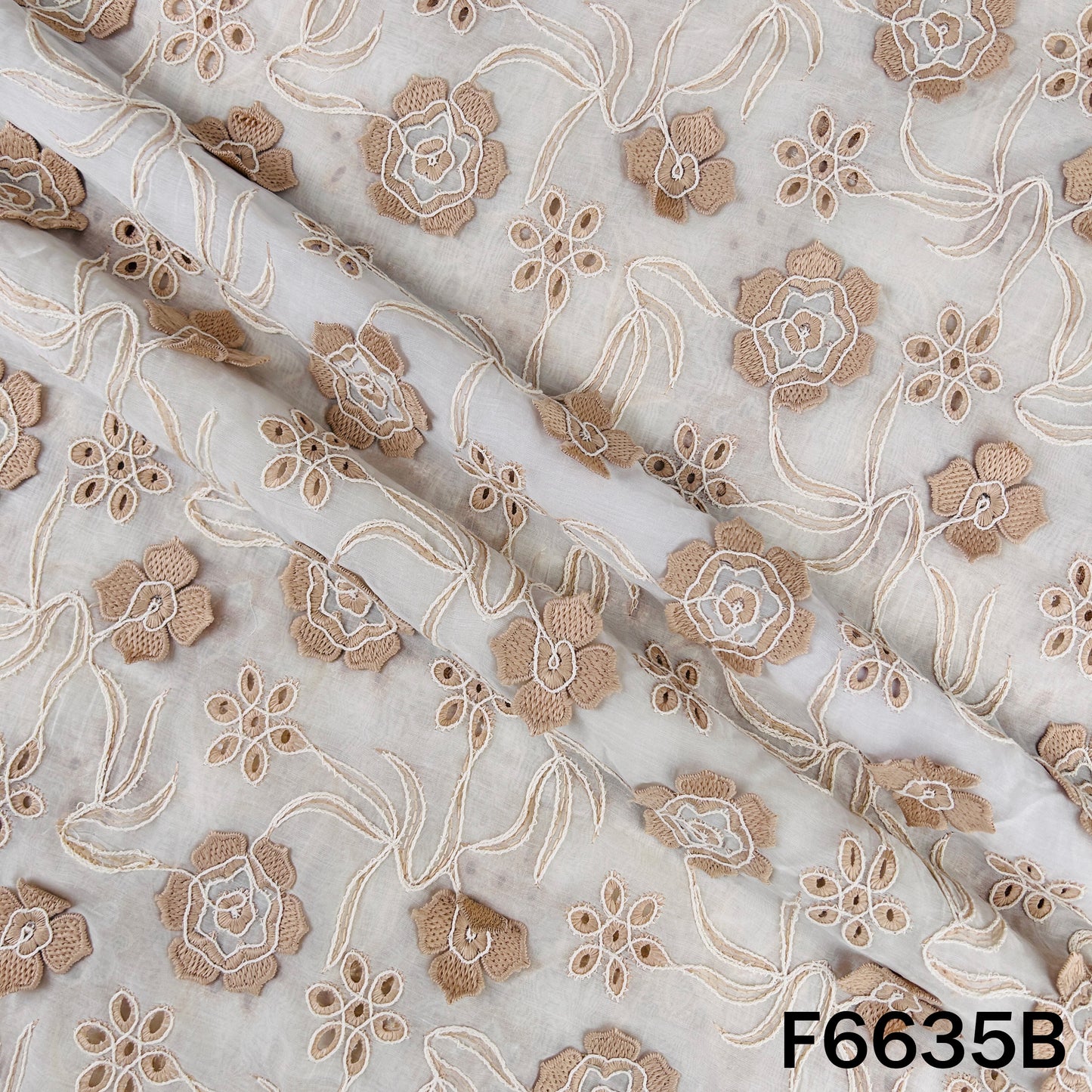 Embordered Applique Work Mul Chanderi Fabric - F6635