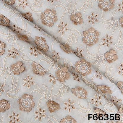Embordered Applique Work Mul Chanderi Fabric - F6635