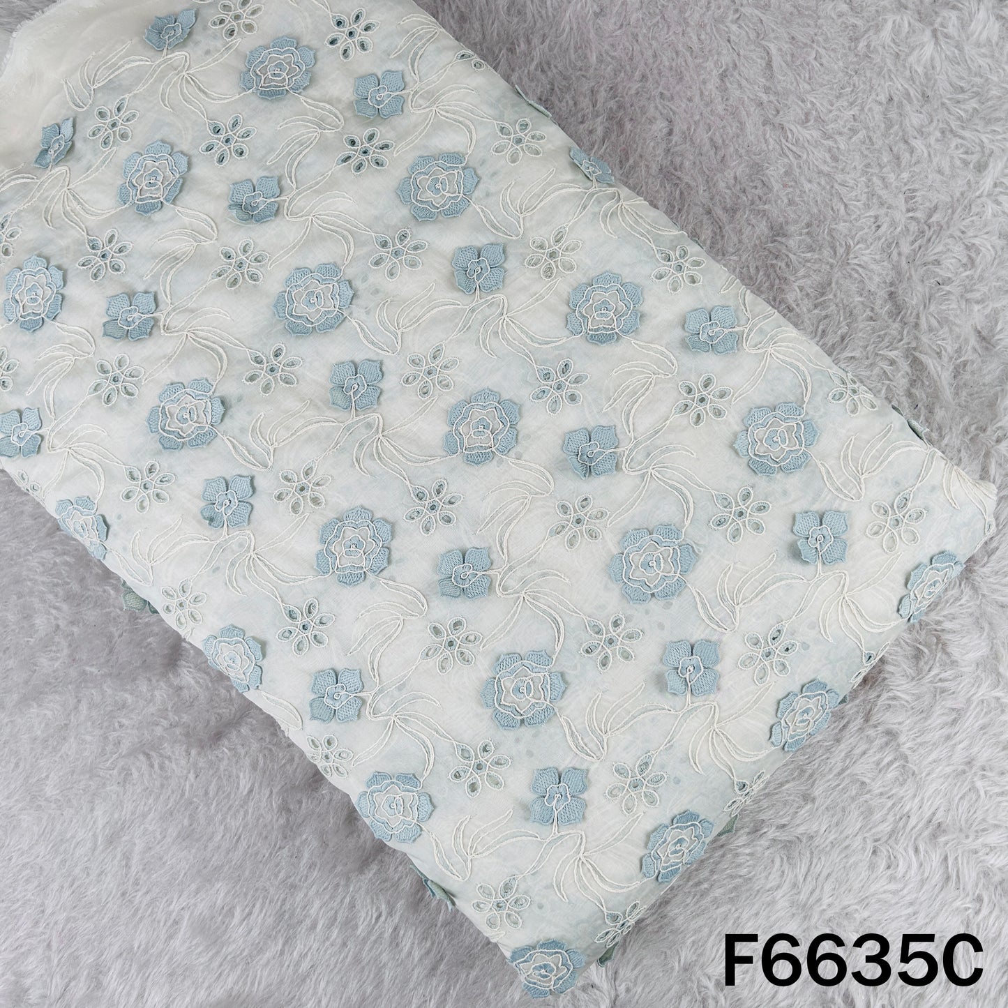 Embordered Applique Work Mul Chanderi Fabric - F6635