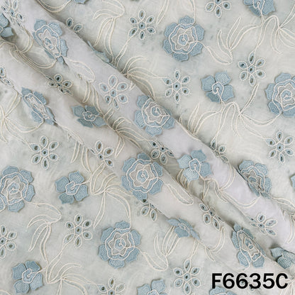 Embordered Applique Work Mul Chanderi Fabric - F6635