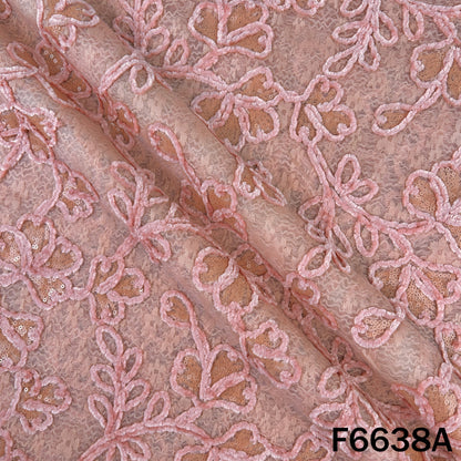 Sequins Brasso Work Self Net Fabric - F6638