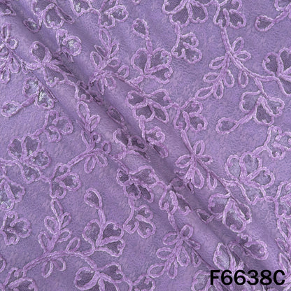Sequins Brasso Work Self Net Fabric - F6638